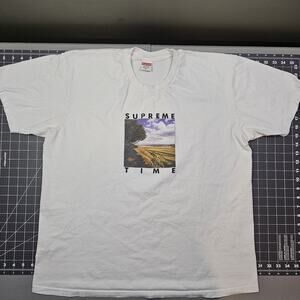 Supreme Tshirt XL White Time SS20 Painting Streetwear Skater Y2K Graphic Limited